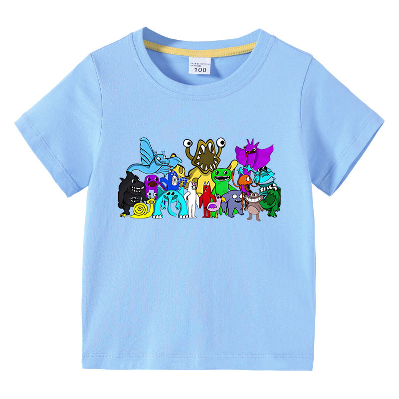 Children's summer clothing short sleeved T-shirt for boys and girls