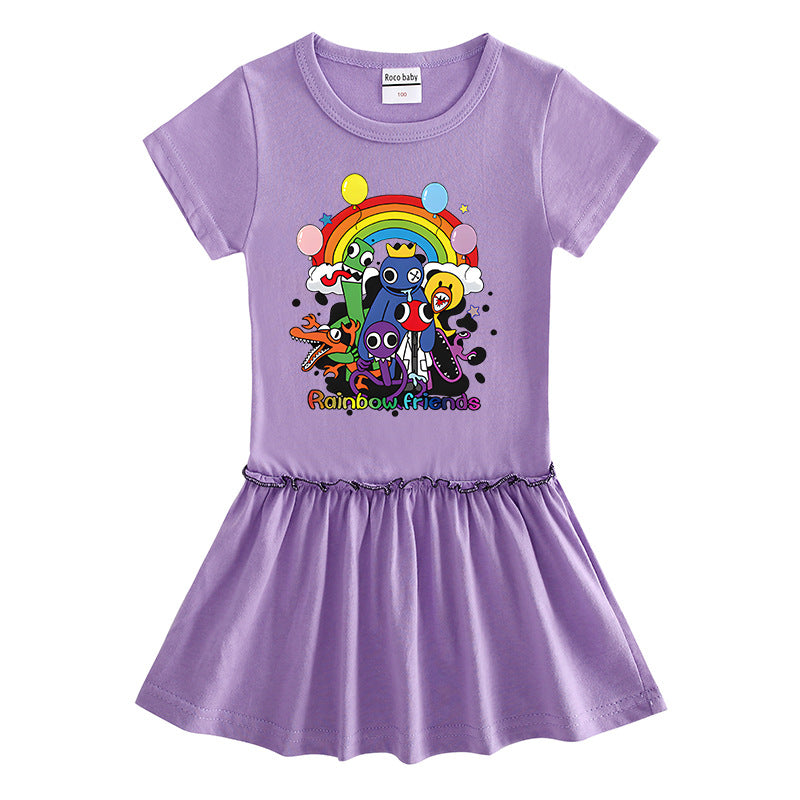 Short sleeved dress with half sleeves and baby fungus edge