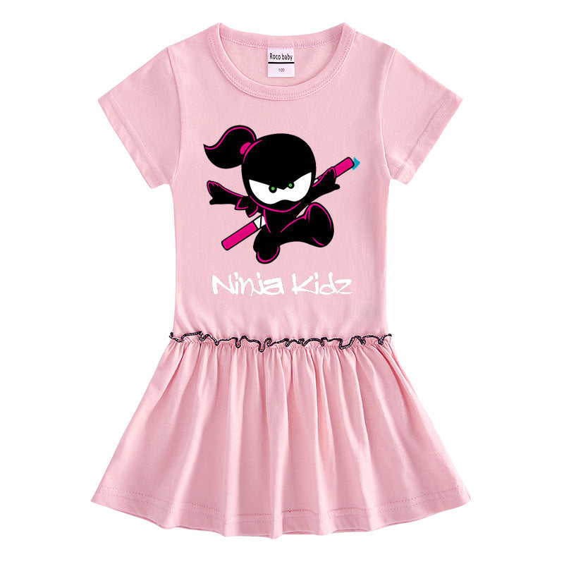 Children's clothing short sleeved dress half sleeved baby