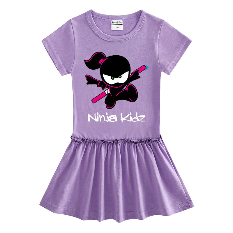 Children's clothing short sleeved dress half sleeved baby