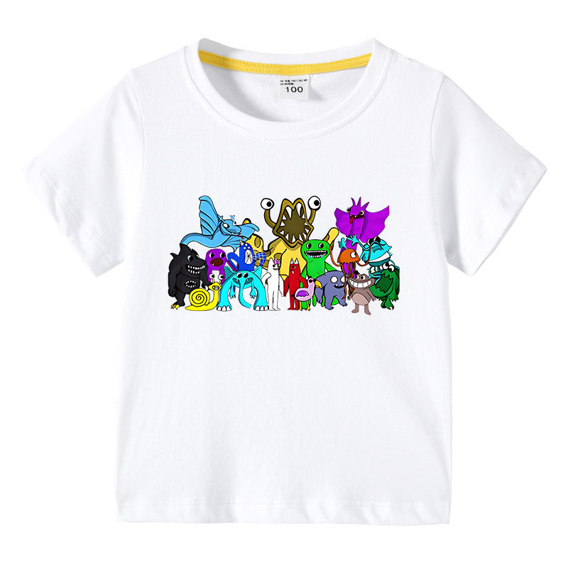Children's summer clothing short sleeved T-shirt for boys and girls