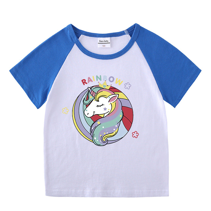 Children's summer clothing short sleeved T-shirt for men and women