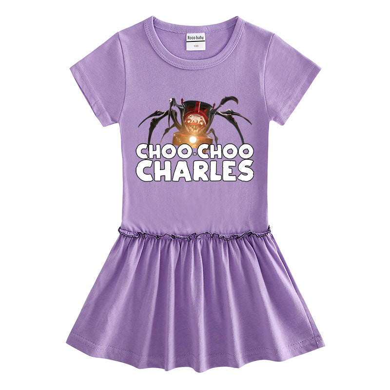Children's short sleeved dress with half sleeves