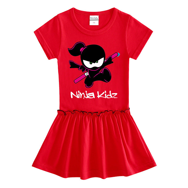 Children's clothing short sleeved dress half sleeved baby