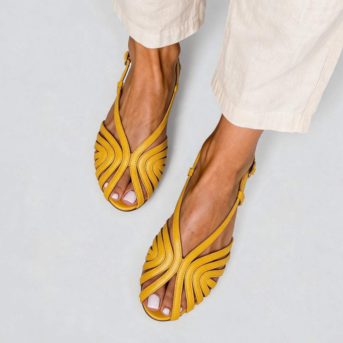 Made to order ships in 3–5 days Low heeled fish mouth strap beach casual women's sandals