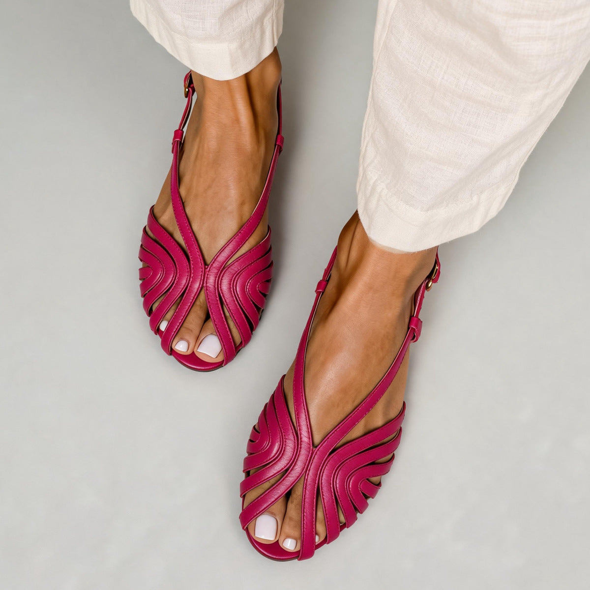 Made to order ships in 3–5 days Low heeled fish mouth strap beach casual women's sandals