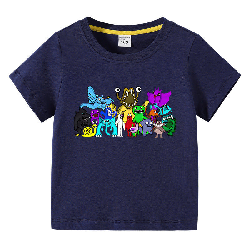 Children's summer clothing short sleeved T-shirt for boys and girls