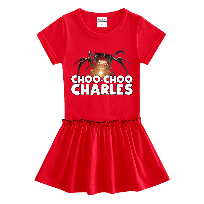 Children's short sleeved dress with half sleeves