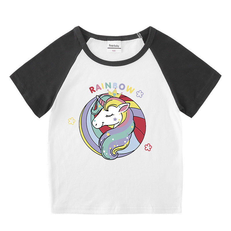Children's summer clothing short sleeved T-shirt for men and women