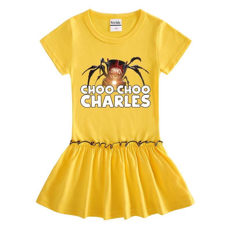 Children's short sleeved dress with half sleeves