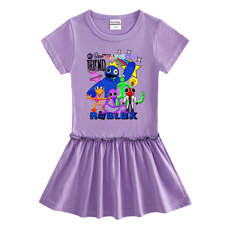 Children's short sleeved dress with half sleeves