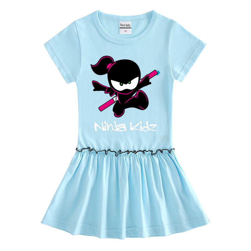 Children's clothing short sleeved dress half sleeved baby