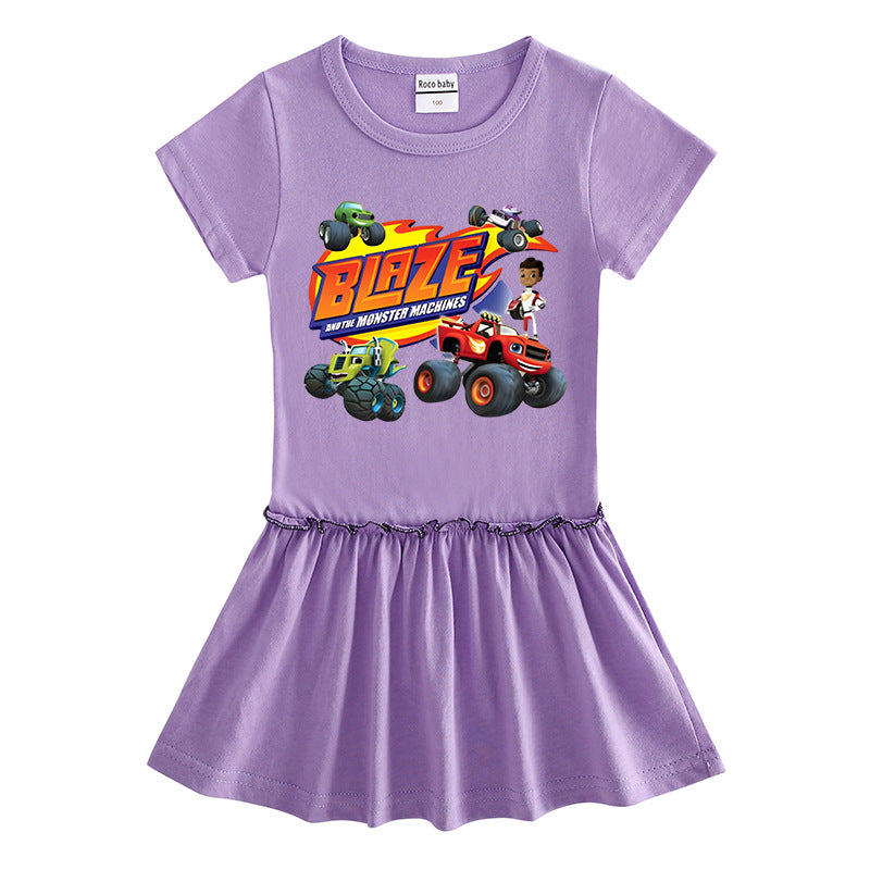 Children's short sleeved dress with half sleeves