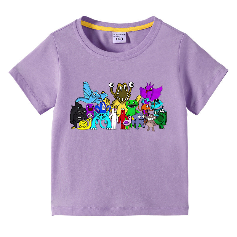 Children's summer clothing short sleeved T-shirt for boys and girls