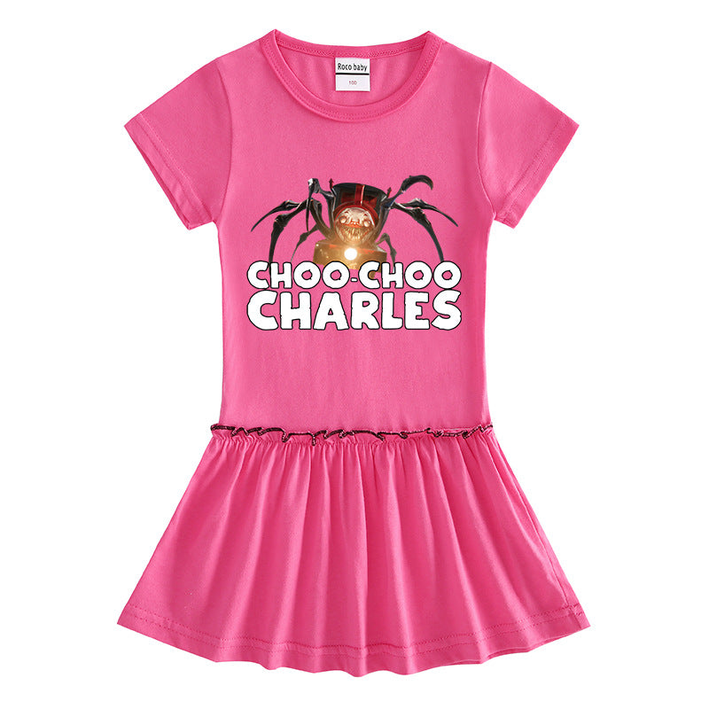 Children's short sleeved dress with half sleeves