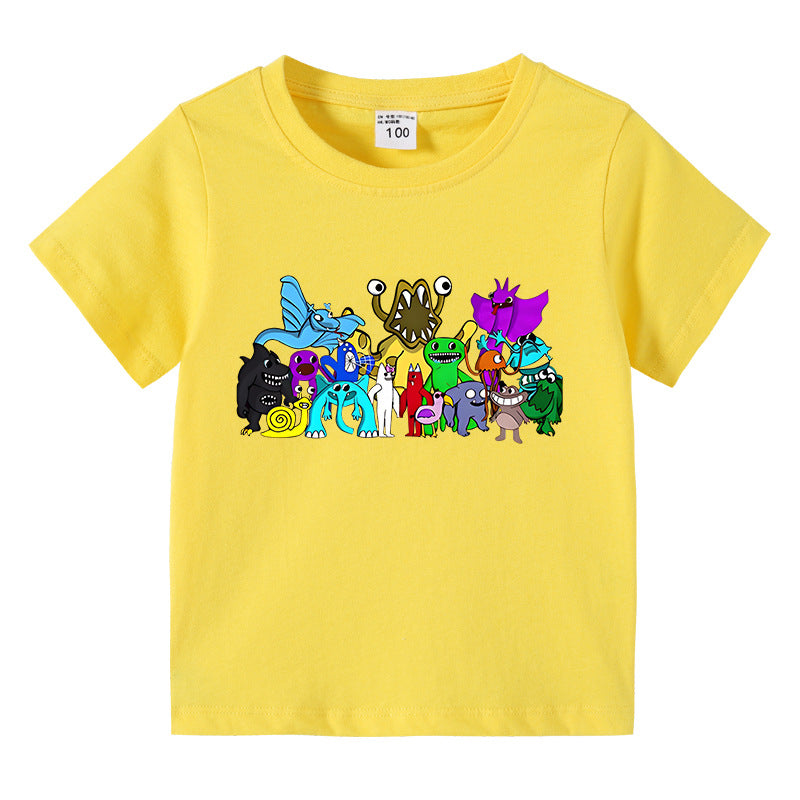 Children's summer clothing short sleeved T-shirt for boys and girls