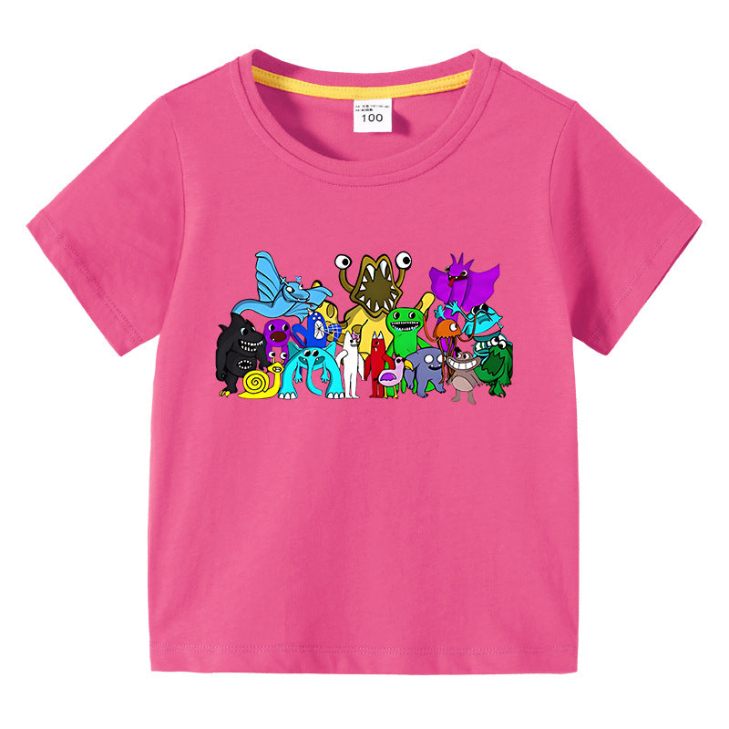 Children's summer clothing short sleeved T-shirt for boys and girls