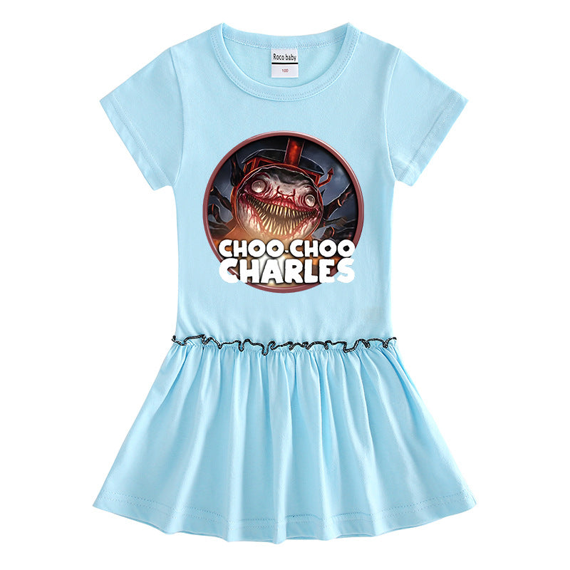 Children's short sleeved dress with half sleeves