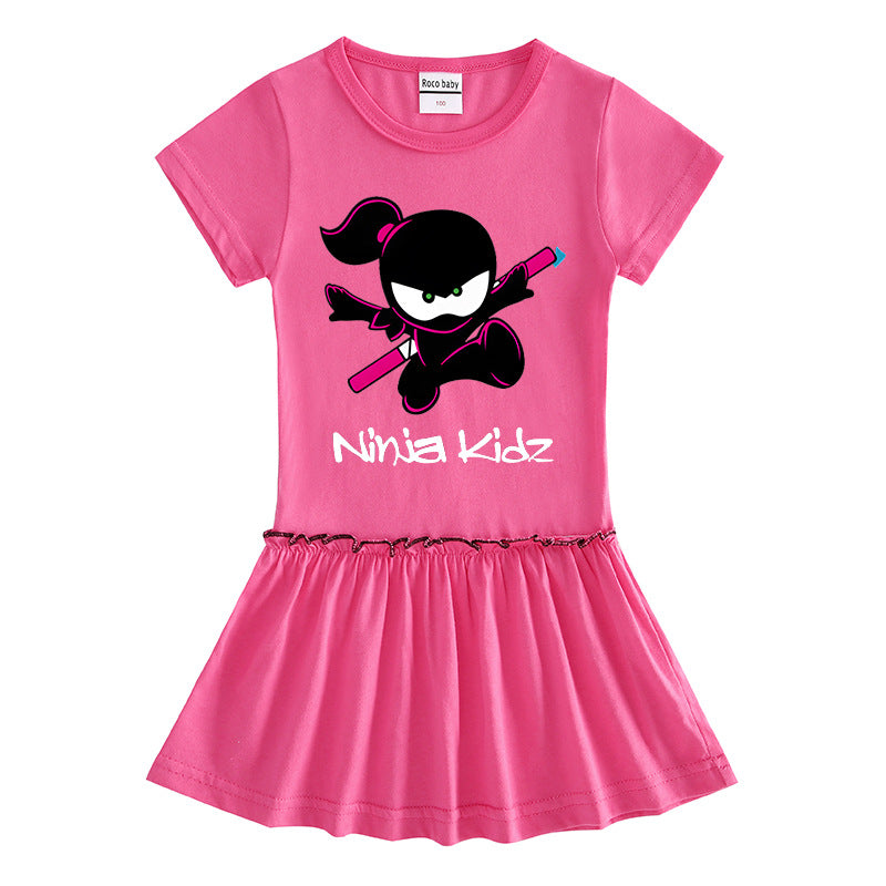 Children's clothing short sleeved dress half sleeved baby