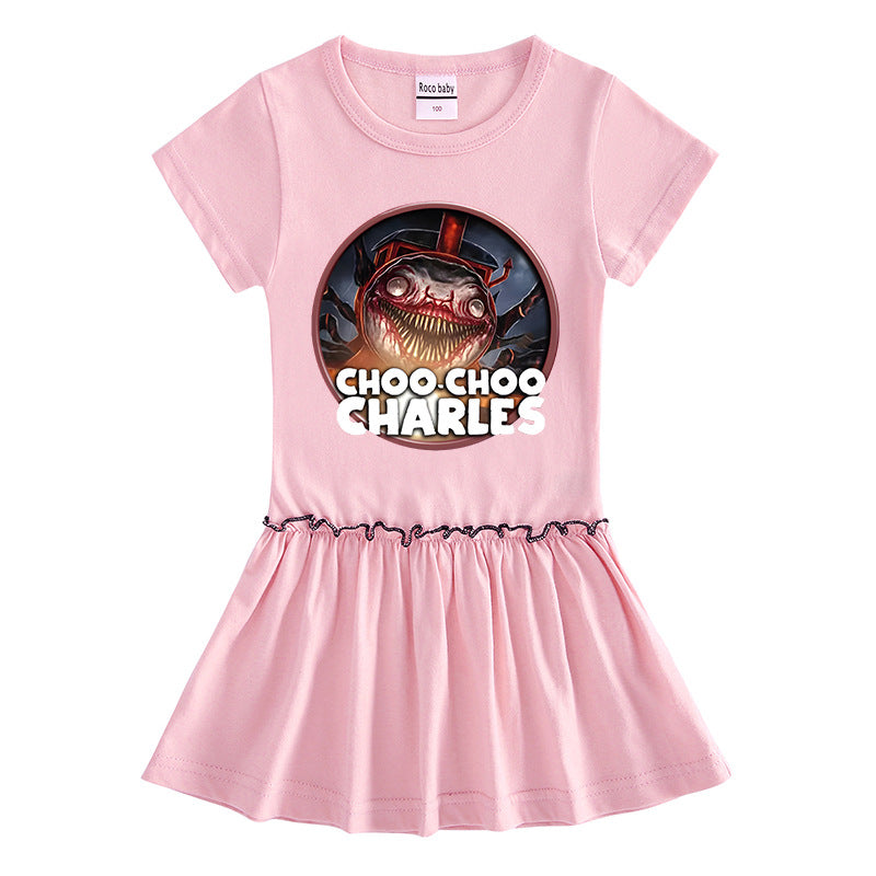 Children's short sleeved dress with half sleeves