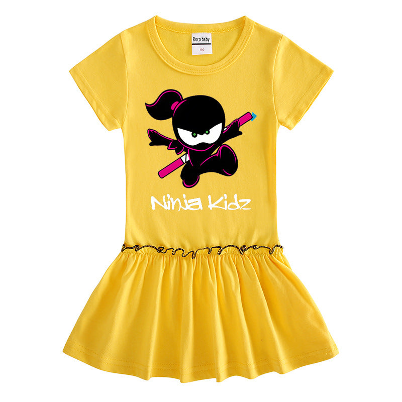 Children's clothing short sleeved dress half sleeved baby