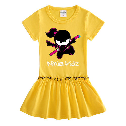 Children's clothing short sleeved dress half sleeved baby