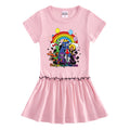 Short sleeved dress with half sleeves and baby fungus edge
