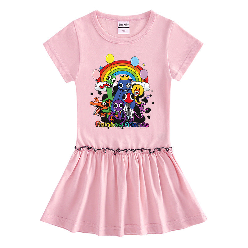 Short sleeved dress with half sleeves and baby fungus edge