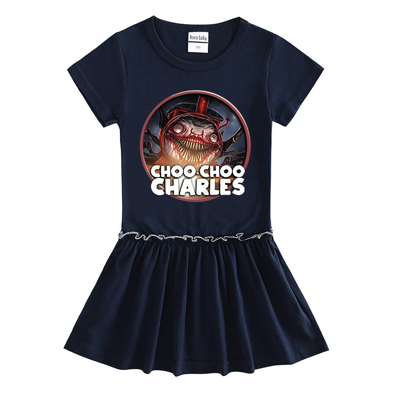 Children's short sleeved dress with half sleeves