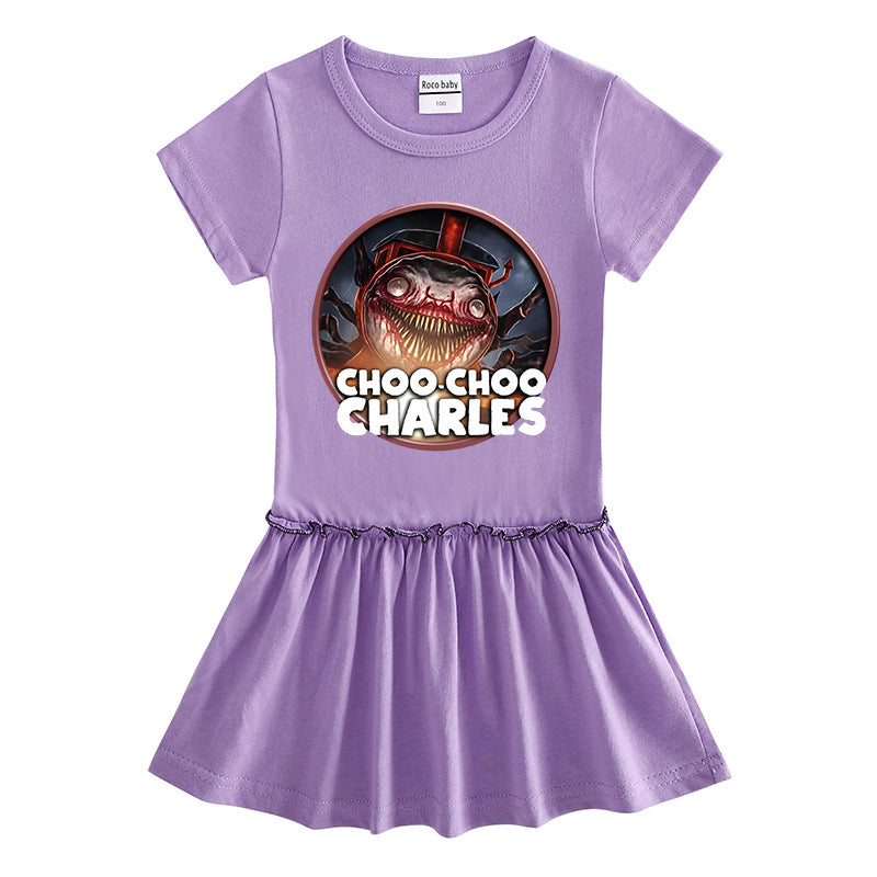 Children's short sleeved dress with half sleeves