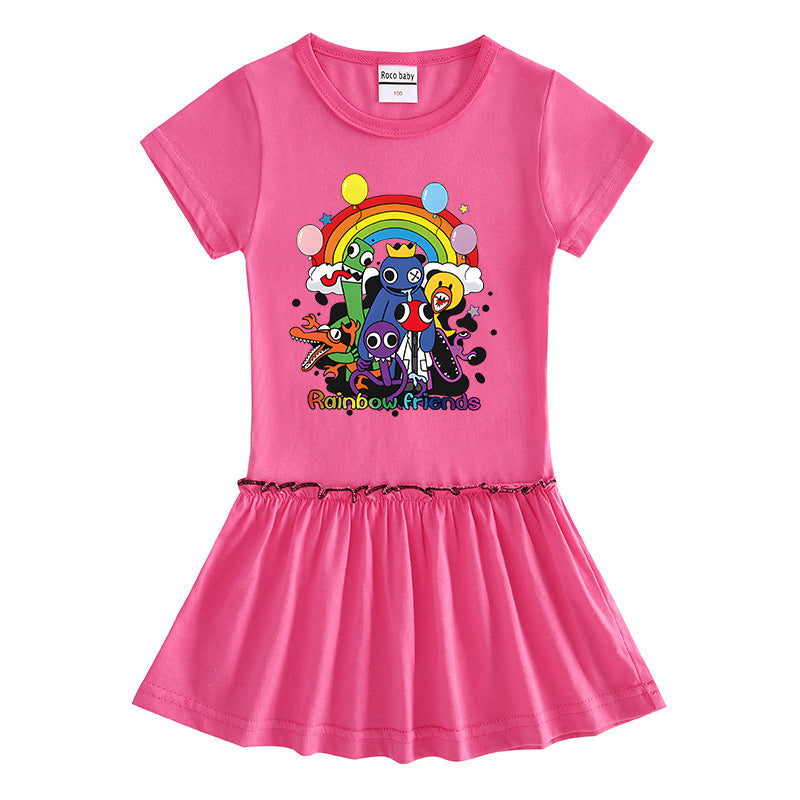 Short sleeved dress with half sleeves and baby fungus edge