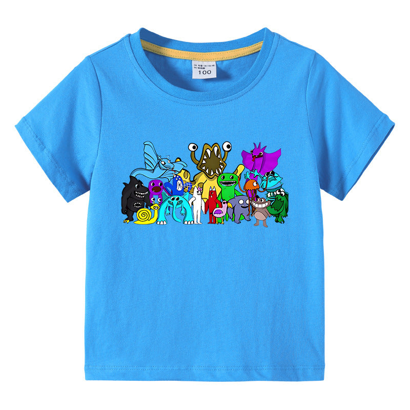 Children's summer clothing short sleeved T-shirt for boys and girls