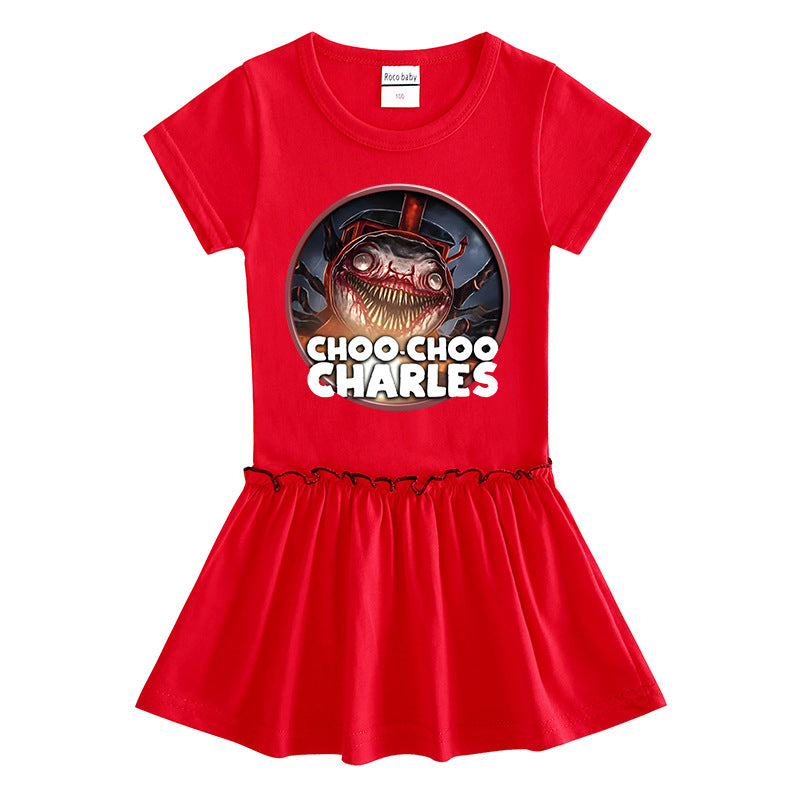 Children's short sleeved dress with half sleeves