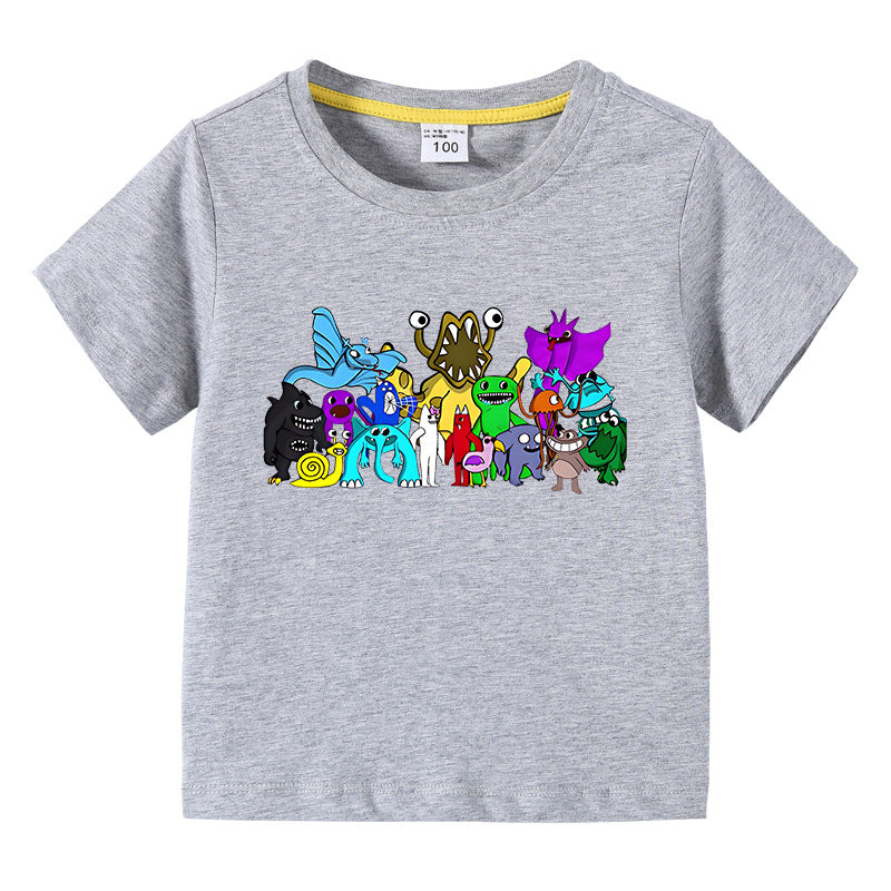 Children's summer clothing short sleeved T-shirt for boys and girls