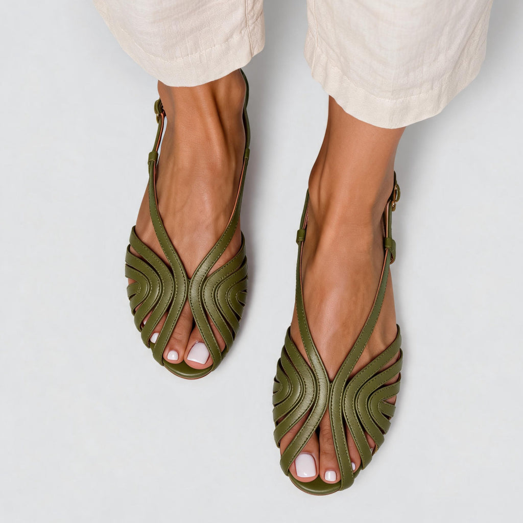 Made to order ships in 3–5 days Low heeled fish mouth strap beach casual women's sandals