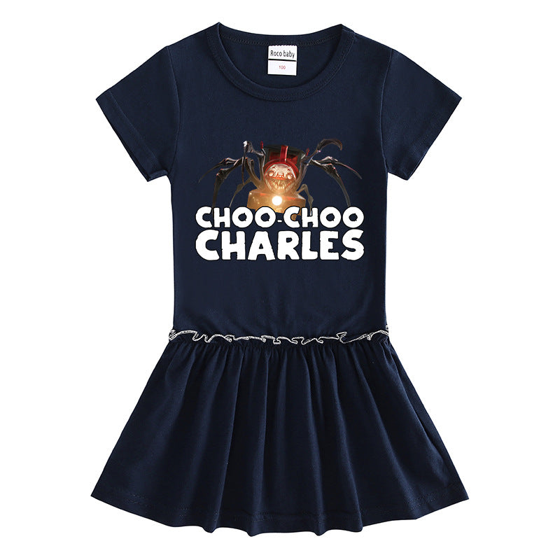 Children's short sleeved dress with half sleeves