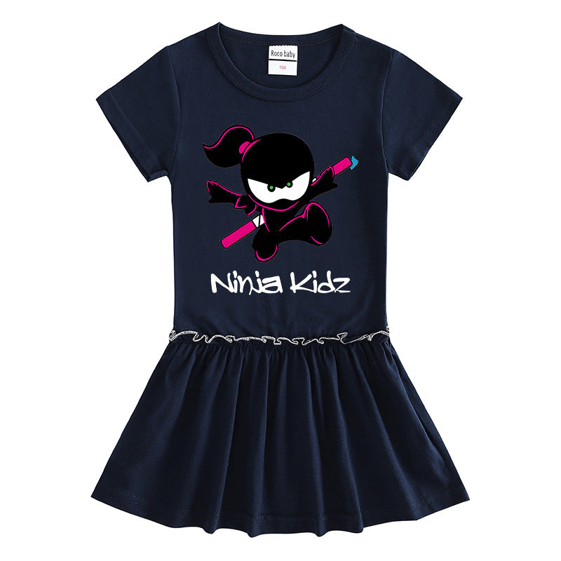 Children's clothing short sleeved dress half sleeved baby