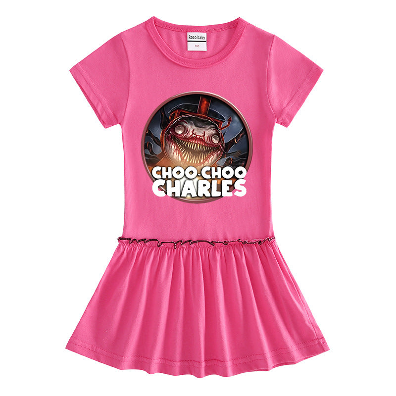 Children's short sleeved dress with half sleeves