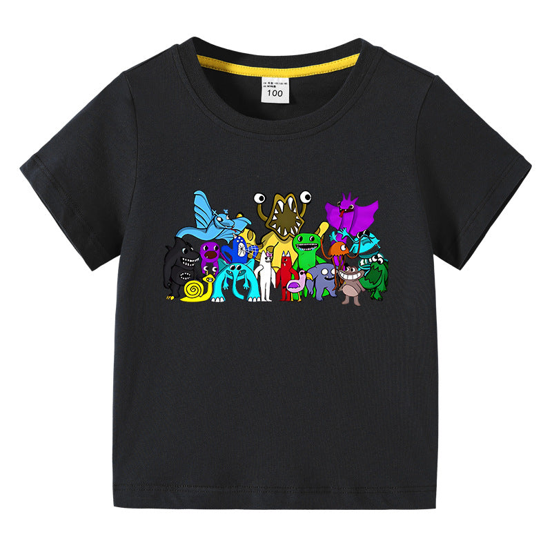 Children's summer clothing short sleeved T-shirt for boys and girls