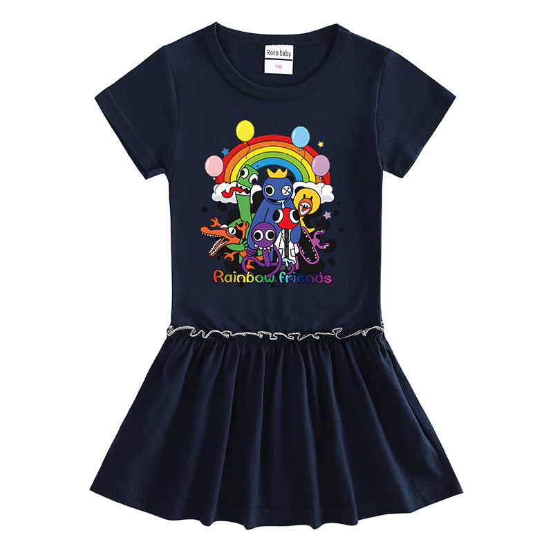 Short sleeved dress with half sleeves and baby fungus edge