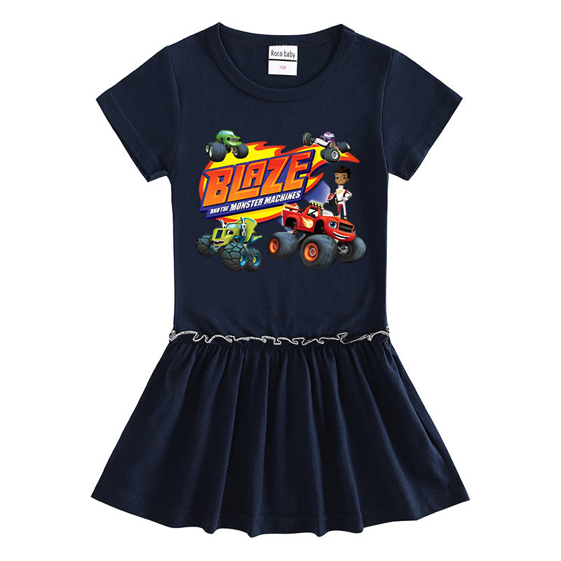 Children's short sleeved dress with half sleeves