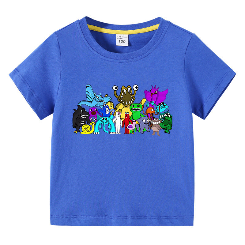 Children's summer clothing short sleeved T-shirt for boys and girls