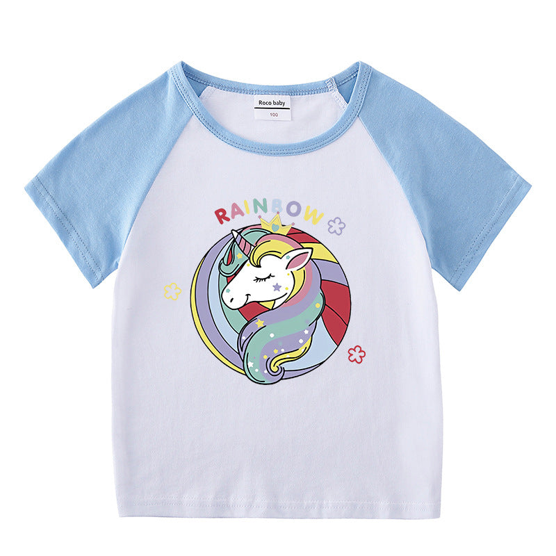 Children's summer clothing short sleeved T-shirt for men and women
