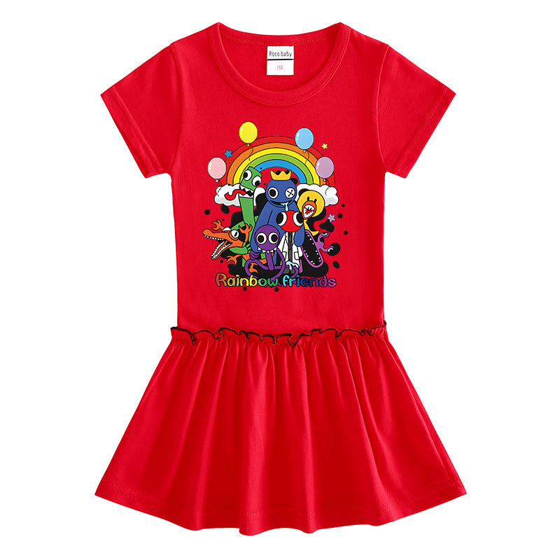 Short sleeved dress with half sleeves and baby fungus edge