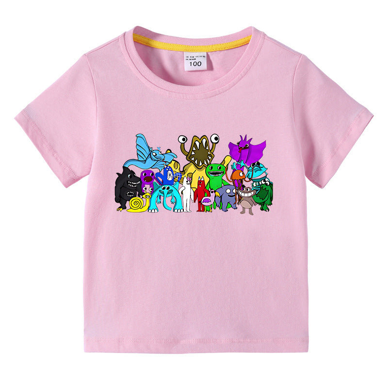 Children's summer clothing short sleeved T-shirt for boys and girls